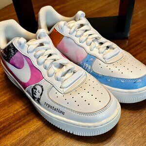 Nike Air Force 1 Custom-Designed Taylor Swift Speak Now Lover Sneakers Size 8.5